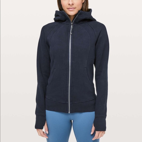 lululemon athletica Tops - Lululemon Navy Scuba Zip Up Hoodie Size 6